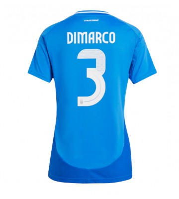 Italien Federico Dimarco #3 Hjemmebanetrøje Dame EM 2024 Kort ærmer
